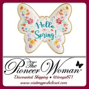 🦋 New Pioneer Woman Floral Ceramic Butterfly Trinket Tray